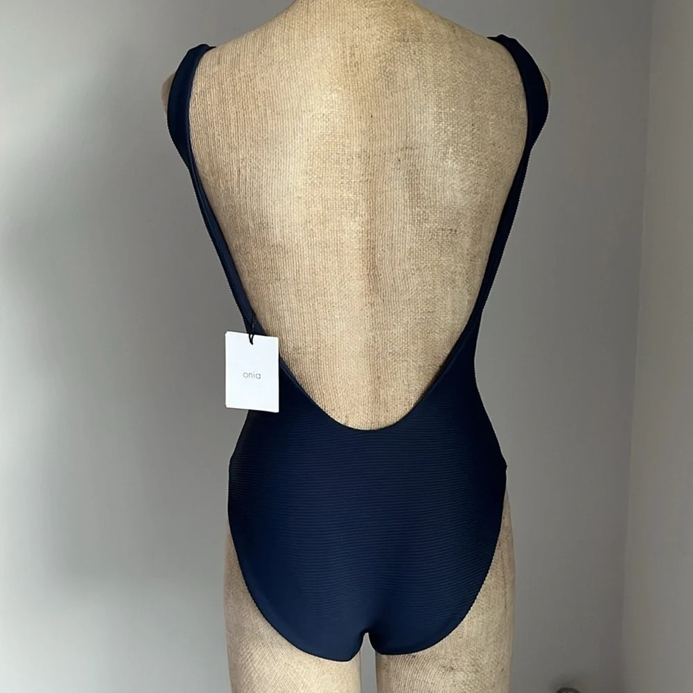 Onia Bridget One Piece Swimsuit  Blue Medium NWOT